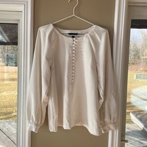 Banana Republic White Long Sleeve Top with Buttons in the front - Small